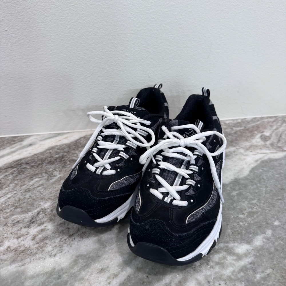 Skechers DLites Biggest Fan Black White Sneakers 11936W Womens 9.5 Chunky Shoe